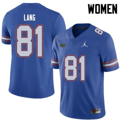 Women's Florida Gators #81 Dante Lang NCAA Jordan Brand Royal Authentic Stitched College Football Jersey QFN8762TS